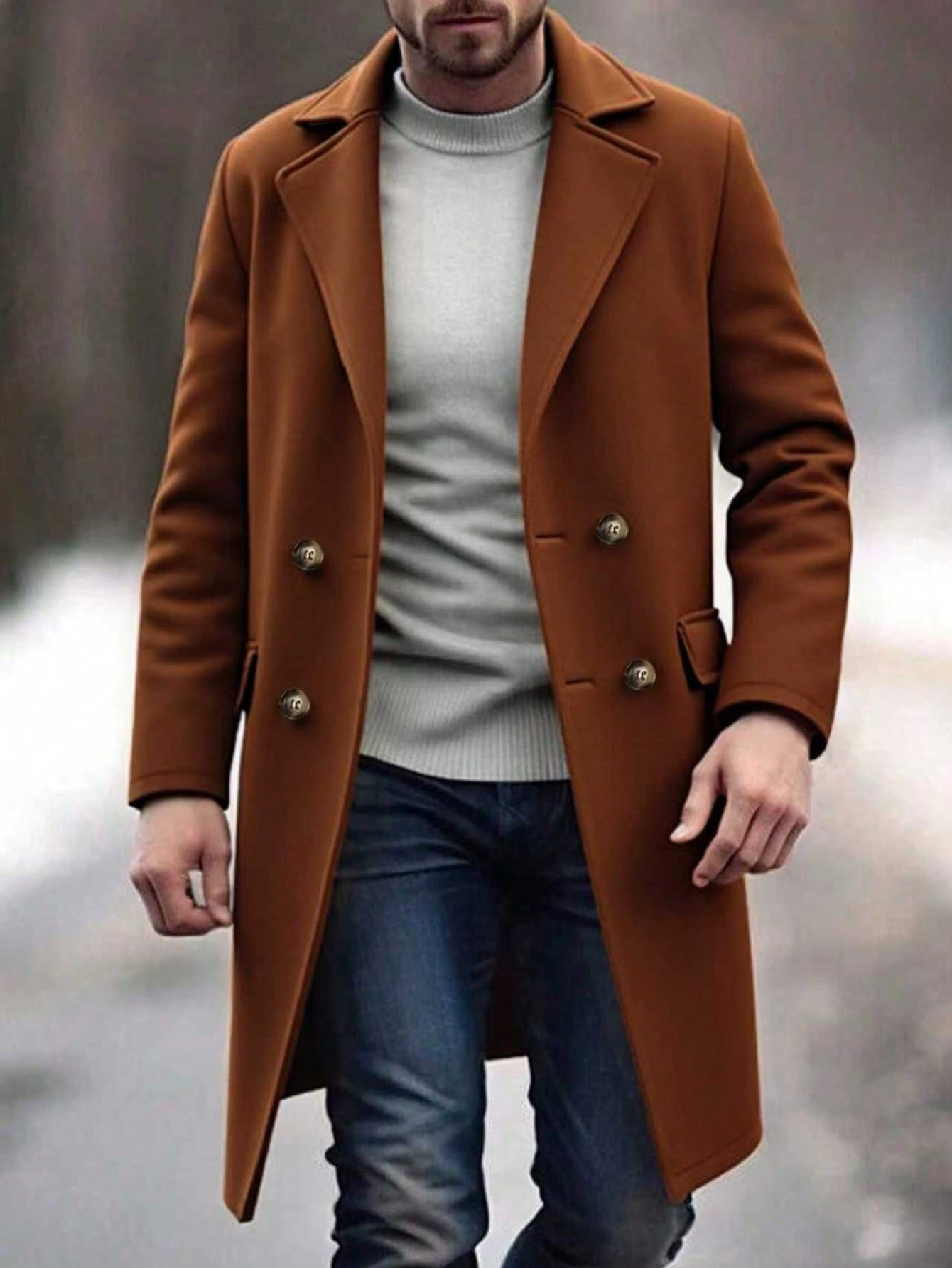 Otoño y invierno de 2025 ropa de hombre transfronteriza europea y americana de botón único chaqueta de tween abrigo abrigo de tween Amazon temu