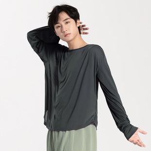 Modern Dance Suit Unisex Loose Long-Sleeved Pleated Blouse Chinese Daily Wear Top