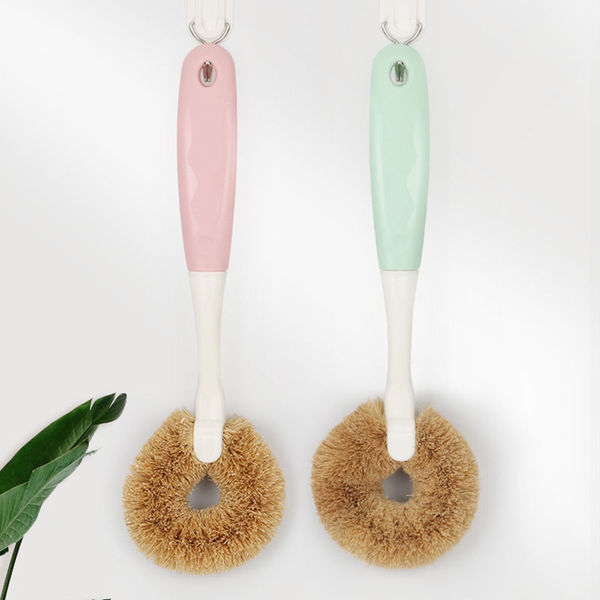 Natural coconut palm pot washing brush does not stick to oil and…