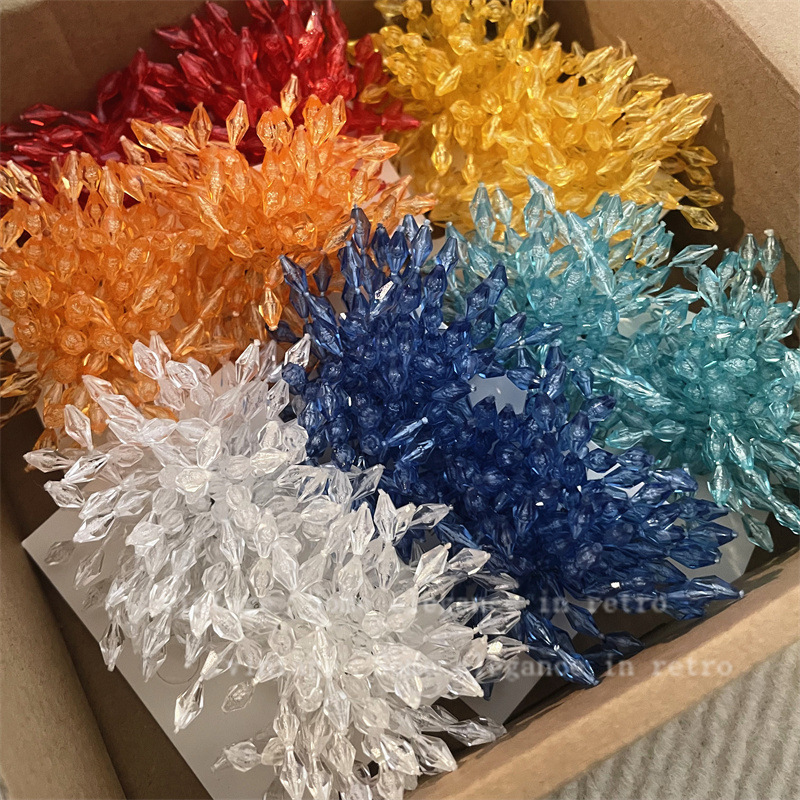 European and American Exaggerated Crystal Beaded Fireworks Earrings Internet Celebrity Elegant Dinner Personality Opening Ring Accessories Women's Summer