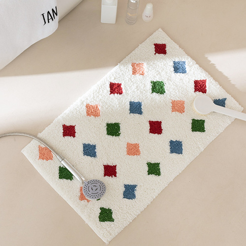 Minimalist Rugs Fresh Instagram Living Room Coffee Table Mat Colorful Grid Bedroom Rugs Nordic Entrance Door Mat