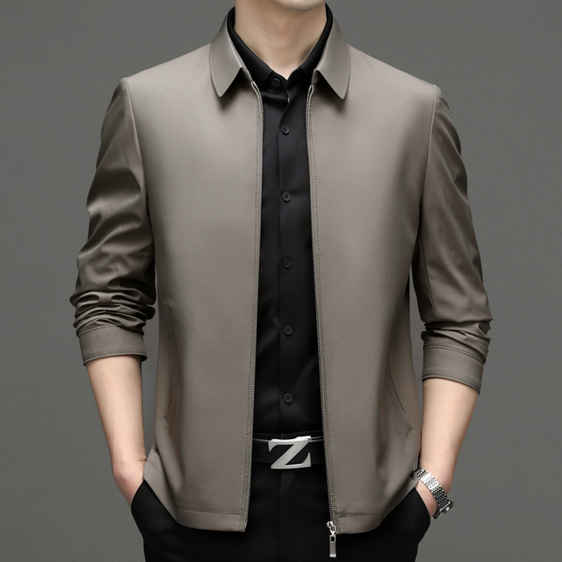 Counter Men's Silk Jacket 2024 Non-ironing Wrinkle Jacket for Middle-aged Cadres Administrative Civil Servants Men's Jacket Counter Men's Silk Jacket 2024 Non-ironing Wrinkle Jacket for Middle-aged Cadres Administrative Civil Servants Men's Jacket