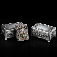 立體浮雕黃銅四象夔牛煤油打火機靈動機關復古防風打火機創意禮品