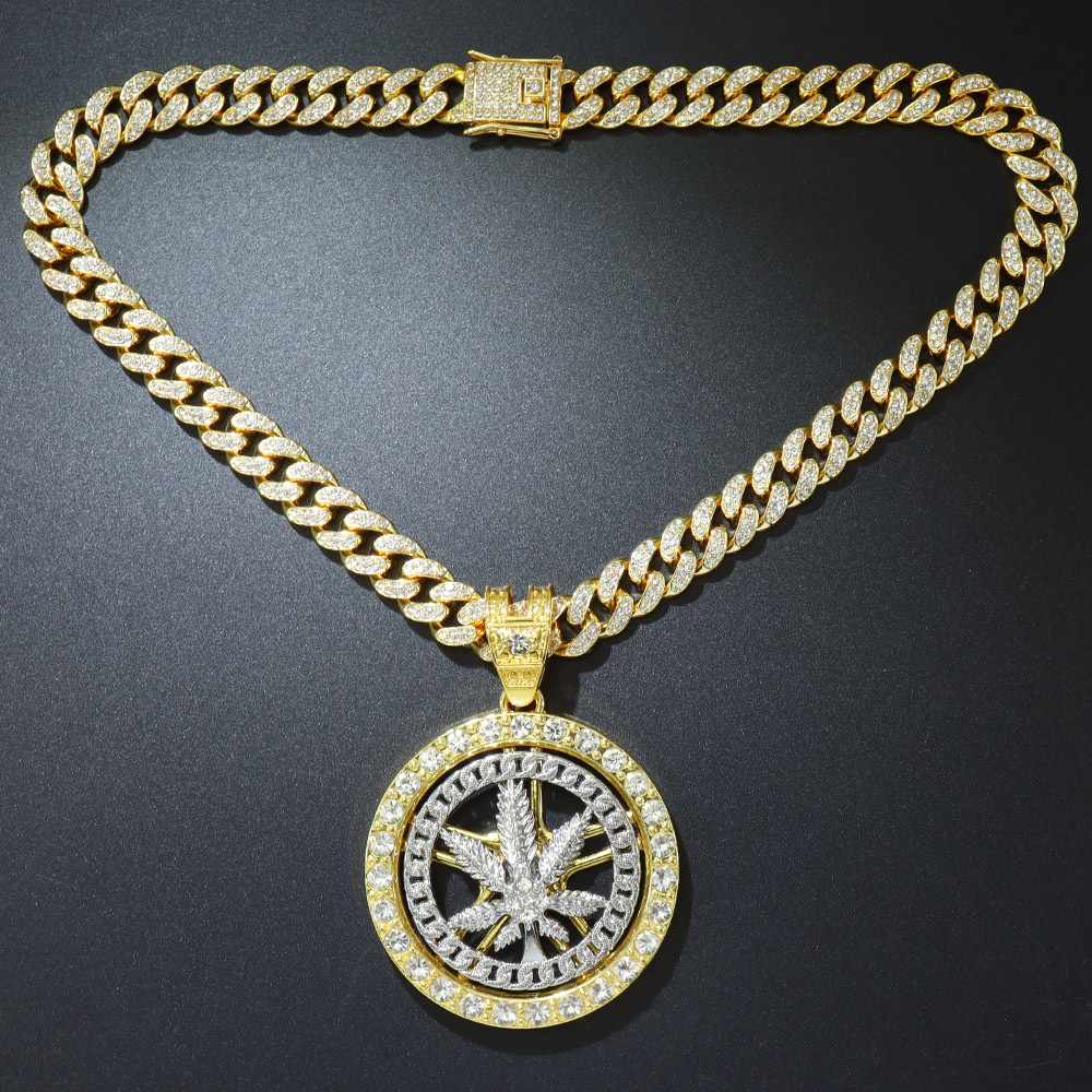 Hip-hop completo rotativo disco colgante colgante de hoja de arce personalidad hipster girar colgante de hoja de arce Europa y América transfronteriza