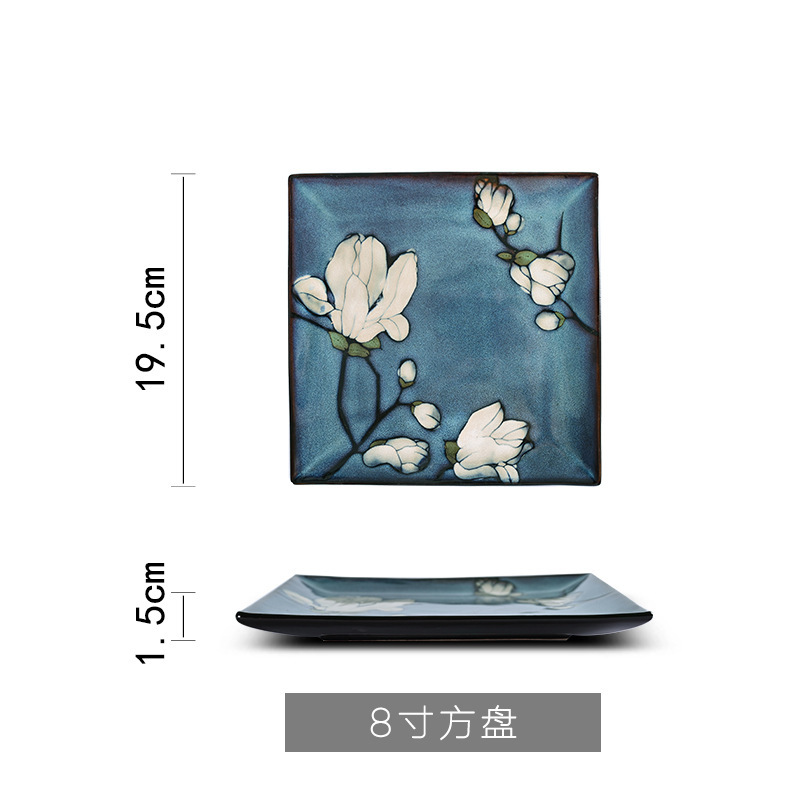欧式陶瓷餐盘釉下彩手绘盘子家用菜盘沙拉盘创意水果盘牛排盘平盘|undefined