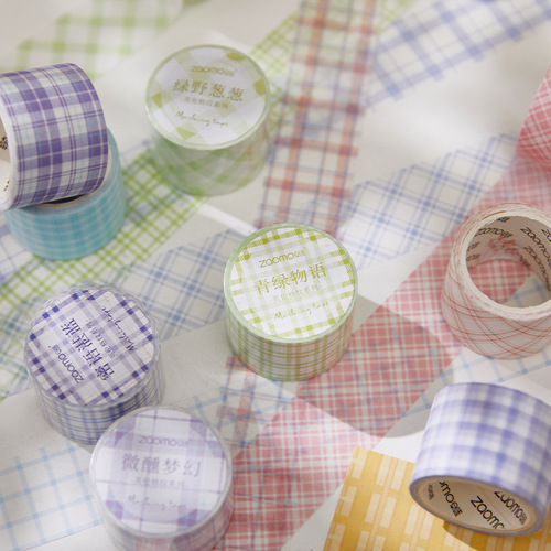 Zaomo Plaid Tape, British Plaid Series, Creative Fresh Style Handmade Journal Decoration Stickers, 12 Designs