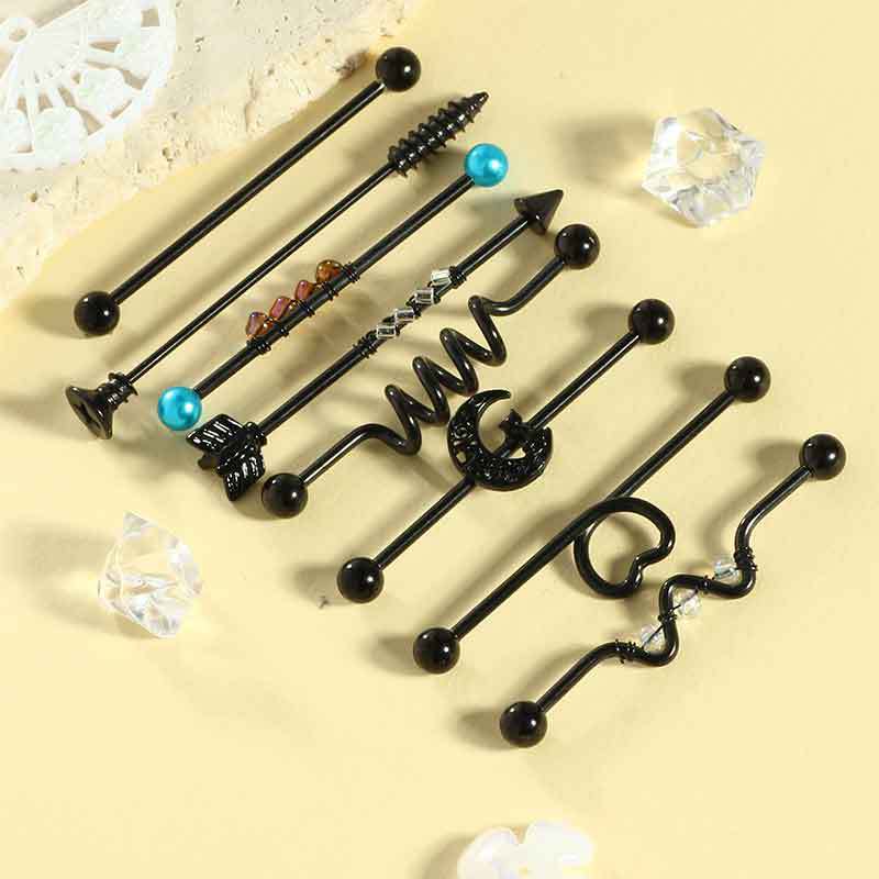 Pointed titanium steel lip stud product view