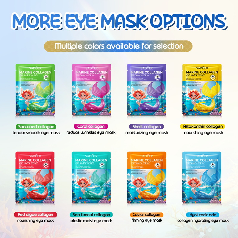 All-English Eye Mask Sadoer Caviar Collagen Firming Eye Mask Hydrating and Moisturizing Eye Mask Cross-Border Product