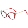 Pooh's new European and American anti -Blu -ray glasses female retro butterfly inverted triangle Amazon TR90 metal leg 9020