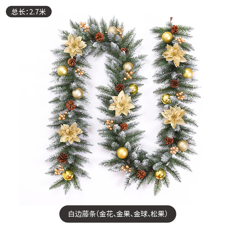 Transfronterizo de Navidad ratán PVC decoración de Navidad ratán hotel centro comercial bar puerta colgante decoración de Navidad cifrado de ratán