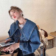2025新款韩系娃娃领小香风网红韩版牛仔外套女设计感小众短款潮