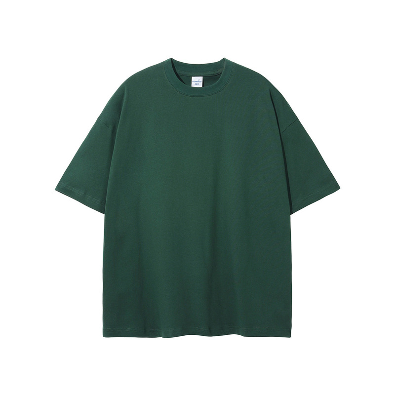 2025 夏の新作トレンディなブランド 230 グラム二重糸純綿半袖無地メンズ Tシャツ Bajia 同色大きいサイズ紳士服|undefined