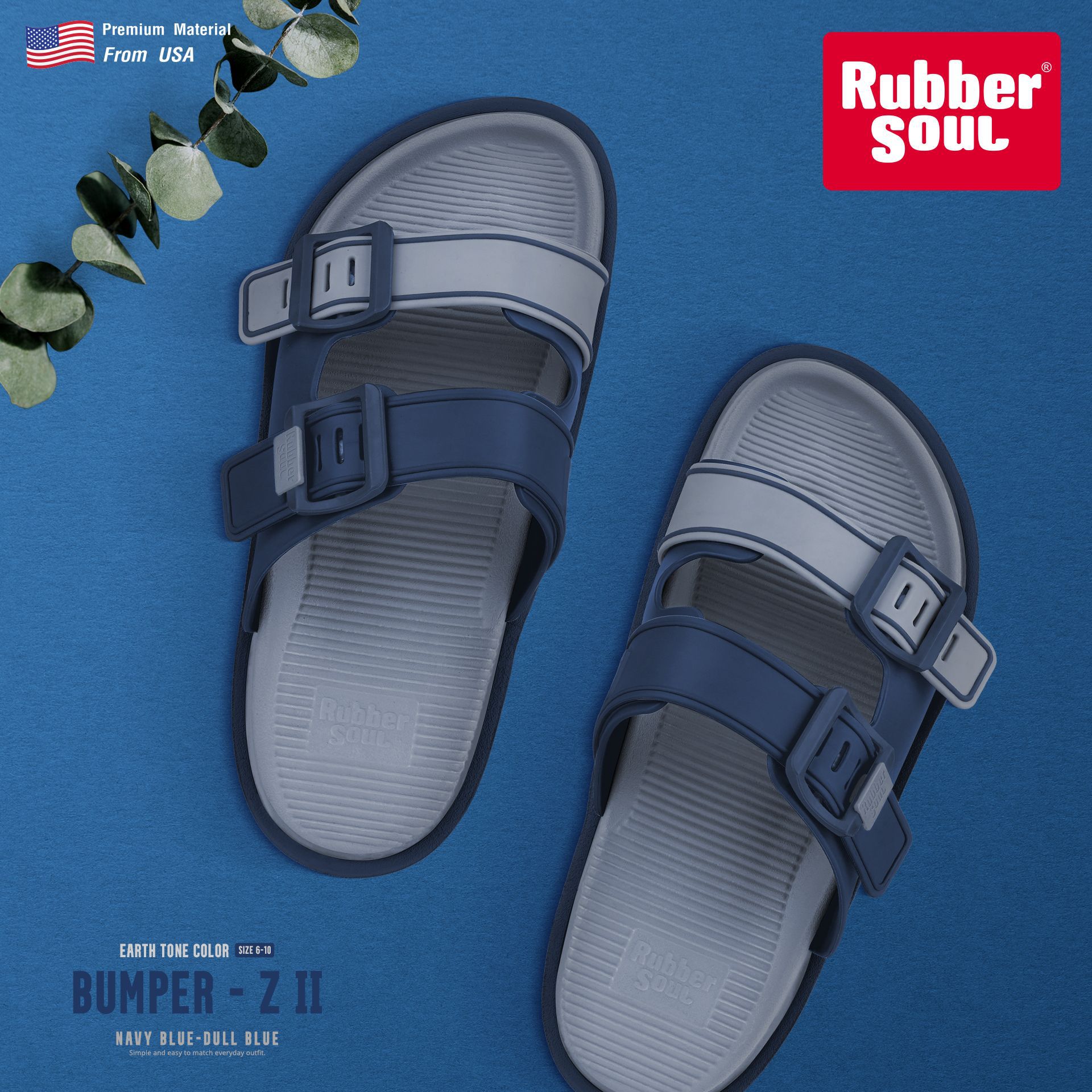 Thailand imported RUBBERSOUL slippers waterproof non-slip leisure non-slip fashion beach slippers