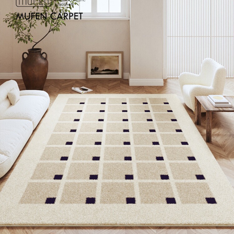 French Style High-grade Imitation Cashmere Carpet Household Living Room Wear-resistant Coffee Table Mat Bedroom Easy-to-take-care Bedside Blanket for Hair Replaceable