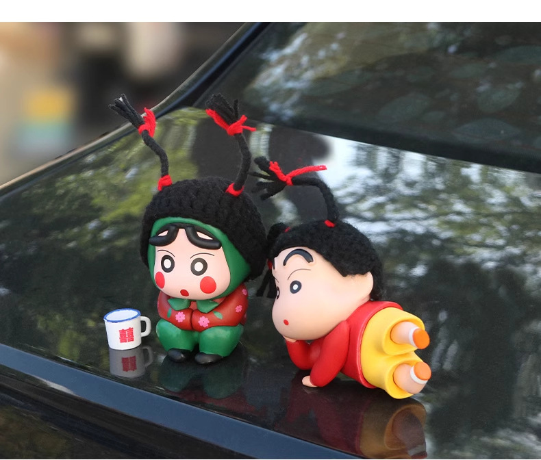 Cute Cartoon Fat Tiger Car Tail Pendant Doll Couple Roof Decoration Trunk Doll Car Ornaments