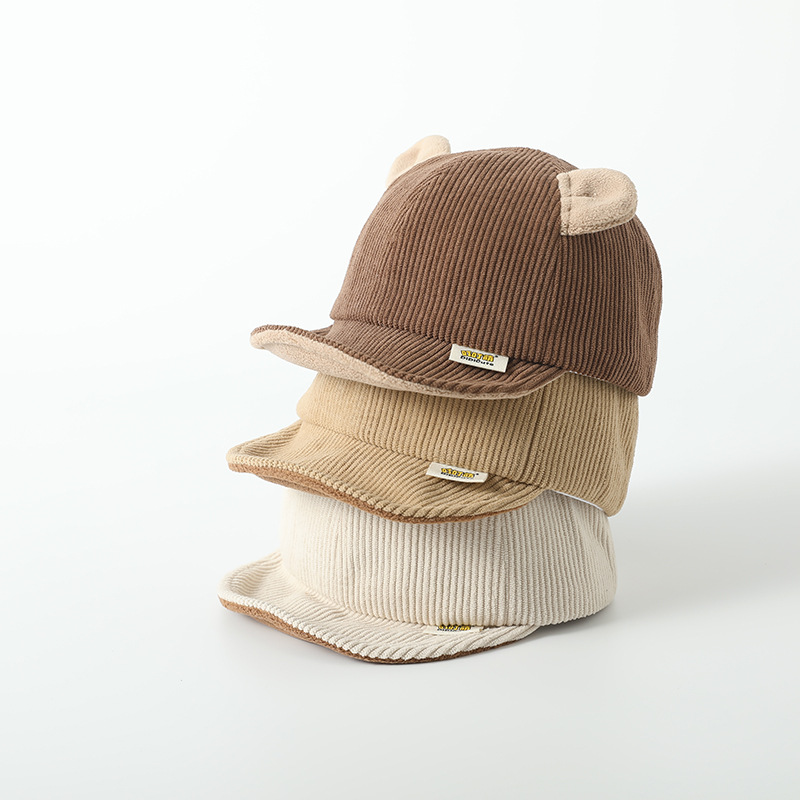 105g Weight Hat Classification Cotton, Corduroy Fabric Type Baseball Cap Hats Type 1 Piece Quantity Street Occasion Solid Color Pattern Spring, Autumn Season Children Unisex Gender Embroidery Design Cute, Simple Style Style Children Unisex Cute Simple Style Solid Color Embroidery Baseball Cap