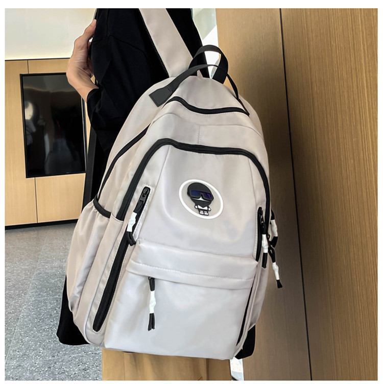 Unisex Solid Color Nylon Zipper Fashion Backpack School Backpack display picture 11