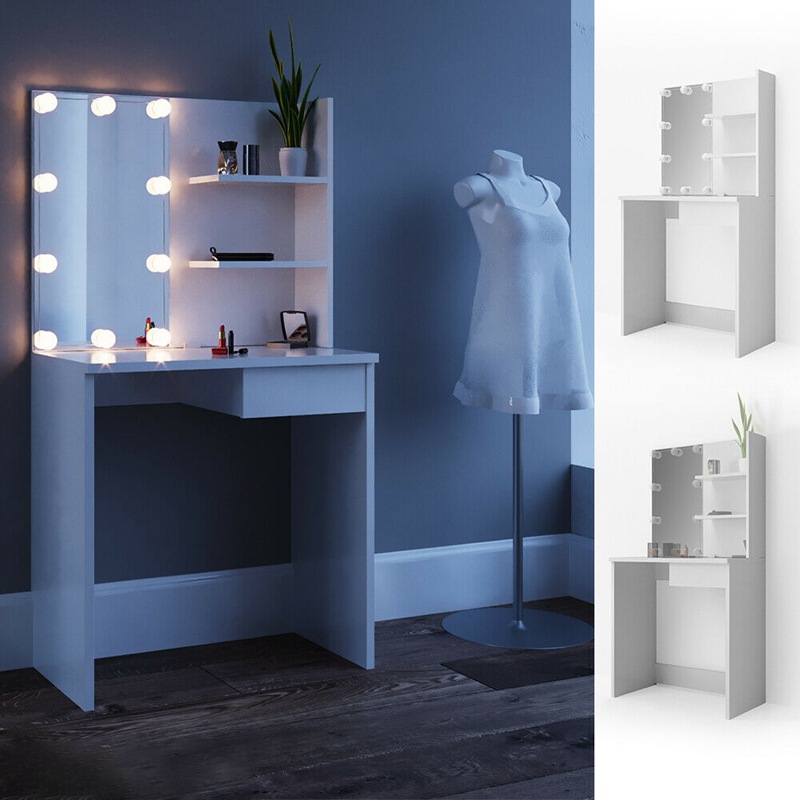 Tocador dormitorio moderno armario de almacenamiento simple integrado pequeño apartamento con luces nórdico mesa de maquillaje de lujo ligero al por mayor