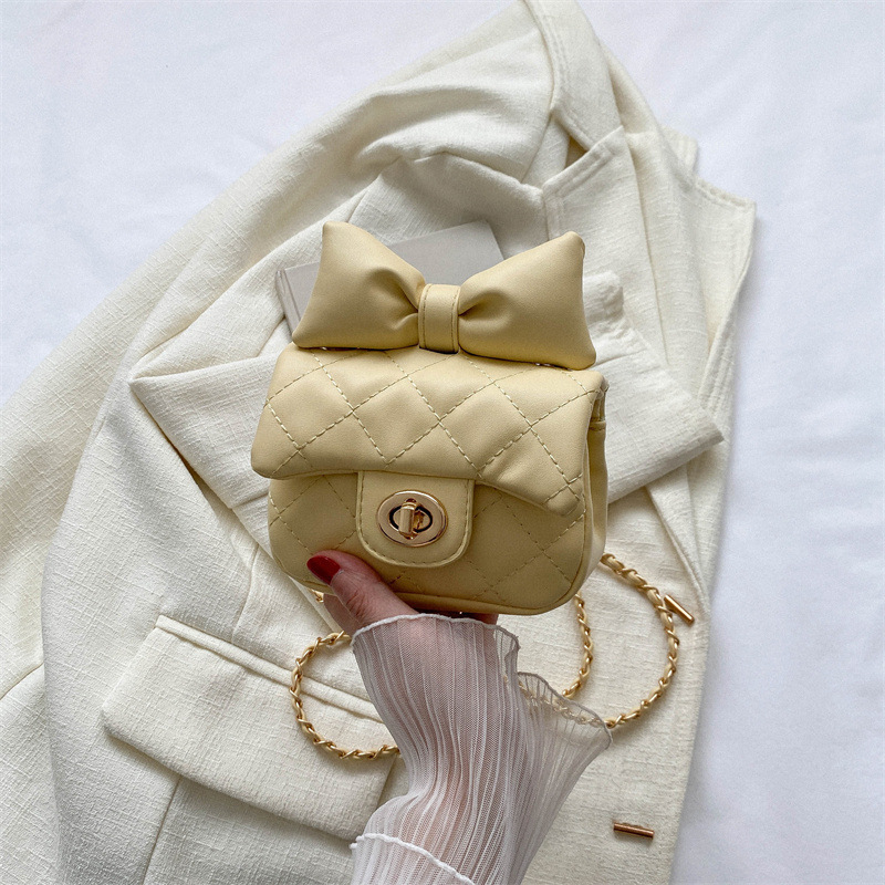 2024 nueva princesa bolsos para niños, niñas arco de arco, mini cadena de viento, bolsos para niñas