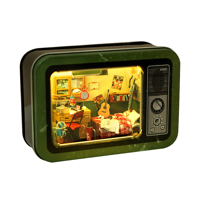 Caja de hojalata hecha a mano bricolaje transfronteriza modelo de memoria infantil juguete educativo para niños regalo de cumpleaños