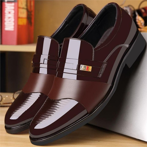 The Same Style Men's Formal Leather Shoes Business Casual Fashion Pointed Toe Slip-On Loafers