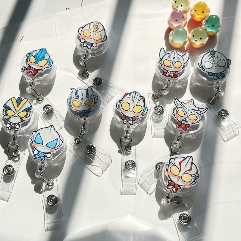 Cute retractable easy pull button student cartoon badge card clip doctor nurse lanyard work certificate button Cute retractable easy pull button student cartoon badge card clip doctor nurse lanyard work certificate button
