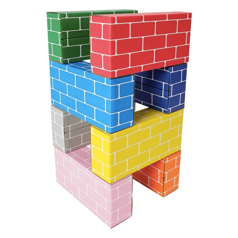 Ladrillos de papel, juguetes de papel para niños, área de construcción de ladrillos, ladrillos de simulación de caja, cajas de papel, bloques de construcción de cartón, ladrillos