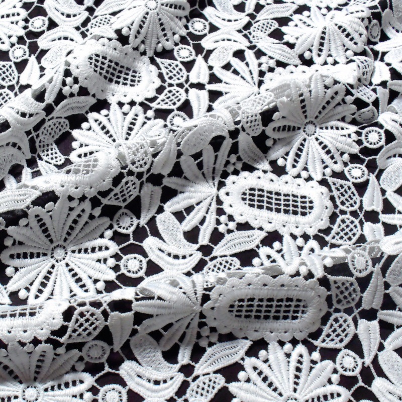 牛奶丝镂空刺绣布料 棉布绣花服装衬衫连衣裙纯棉水溶镂空绣