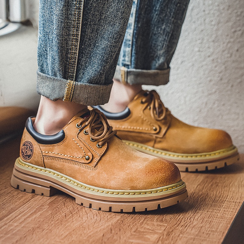 3191 Men's Short Boots, Low-Top British Men's Shoes, Hiking Casual Shoes, Thick-Soled, Wear-Resistant, Outdoor Workwear, Retro