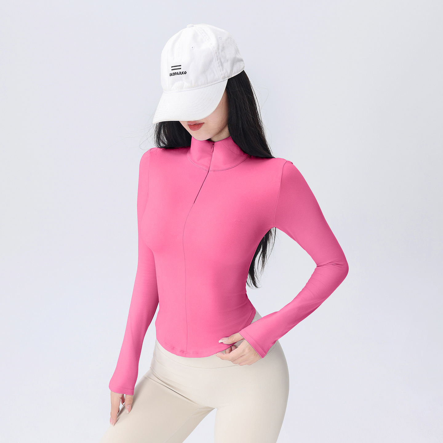 Mujeres de acondicionamiento de otoño camiseta de mangas largas con cremallera para correr y montar pilates camiseta de yoga