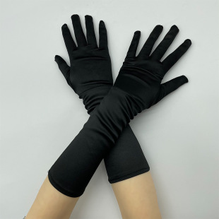 Summer mid-length sunscreen gloves adult women's gloves stretch colored long spandex gloves etiquette clothing gloves