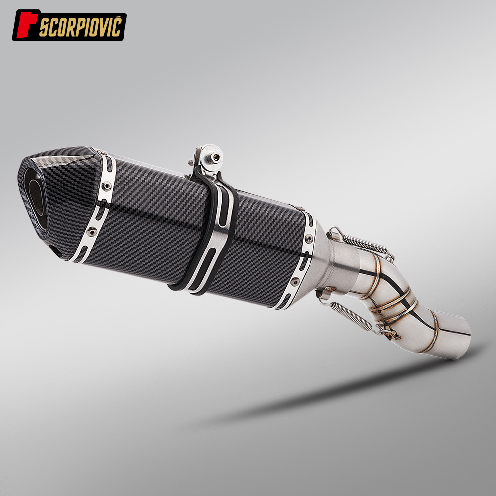 Benelli Trk502X Stainless Steel Mid-Section Exhaust Pipe and Tail-Section Muffler Set, Jinpeng 502 Modified Mid-Section