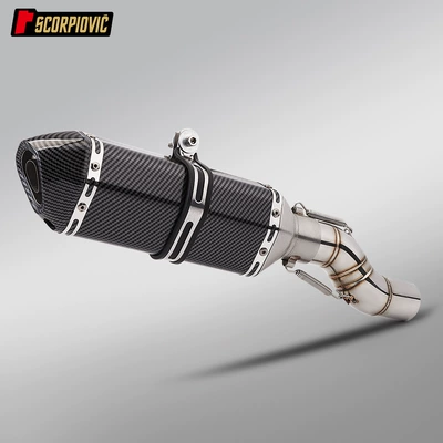 Benelli Trk502X Stainless Steel Mid-Section Exhaust Pipe and Tail-Section Muffler Set, Jinpeng 502 Modified Mid-Section