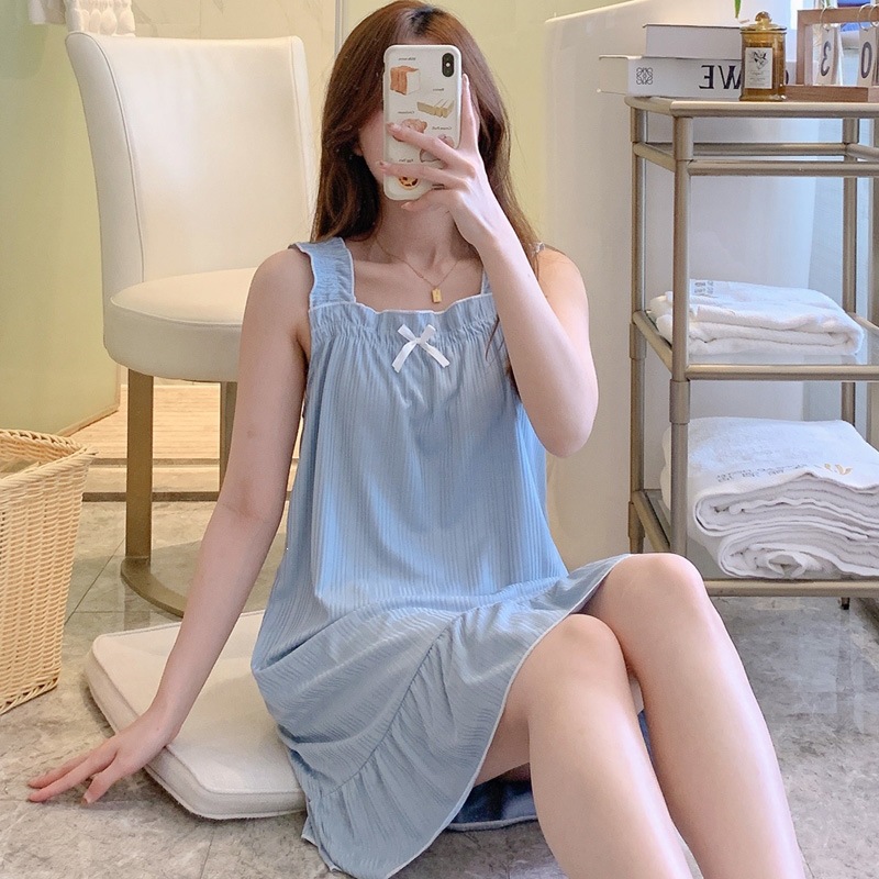 Princess Wind Pijamas mujeres 2026 versión coreana simple in-wind pijamas mujeres vestidos largos vestidos caseros celebridades en línea transmisión en vivo