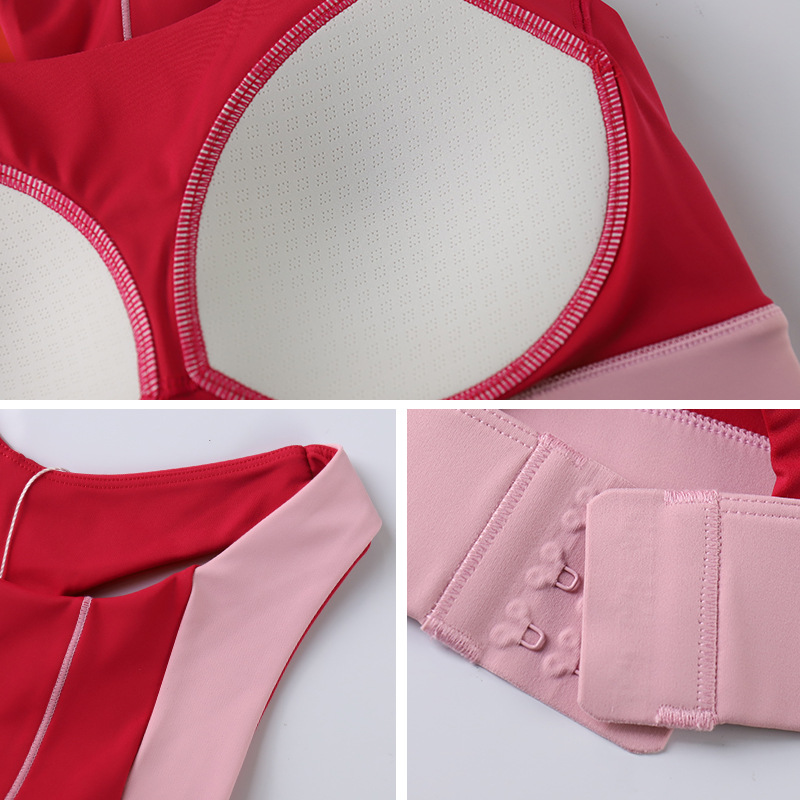 Wiman ropa interior deportiva de contraste de color una taza fija de alta resistencia antichoque acondicionamiento físico running chaleco de yoga