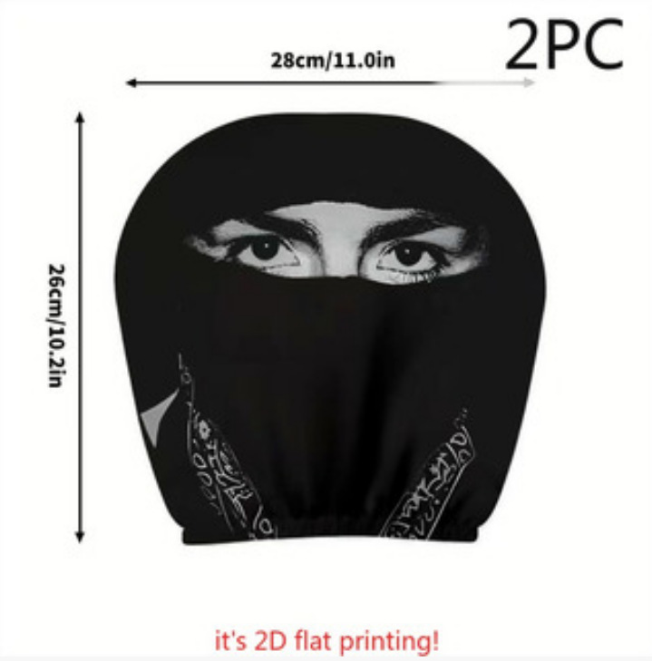 Polyester Fabric Car Headrest Cover with Funny Print, "Laugh Until Your Stomach Hurts" Design, Universal for Car Interiors, Does Not Shrink in All Seasons