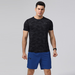 ブランド氷糸速乾衣tシャツ男フィットネスランニングゆるい丸首夏トレーニング服カジュアルスポーツ半袖男