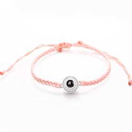 100种语言我爱你圆形投影铜轻手链奢时尚简约百搭手绳图片定 制