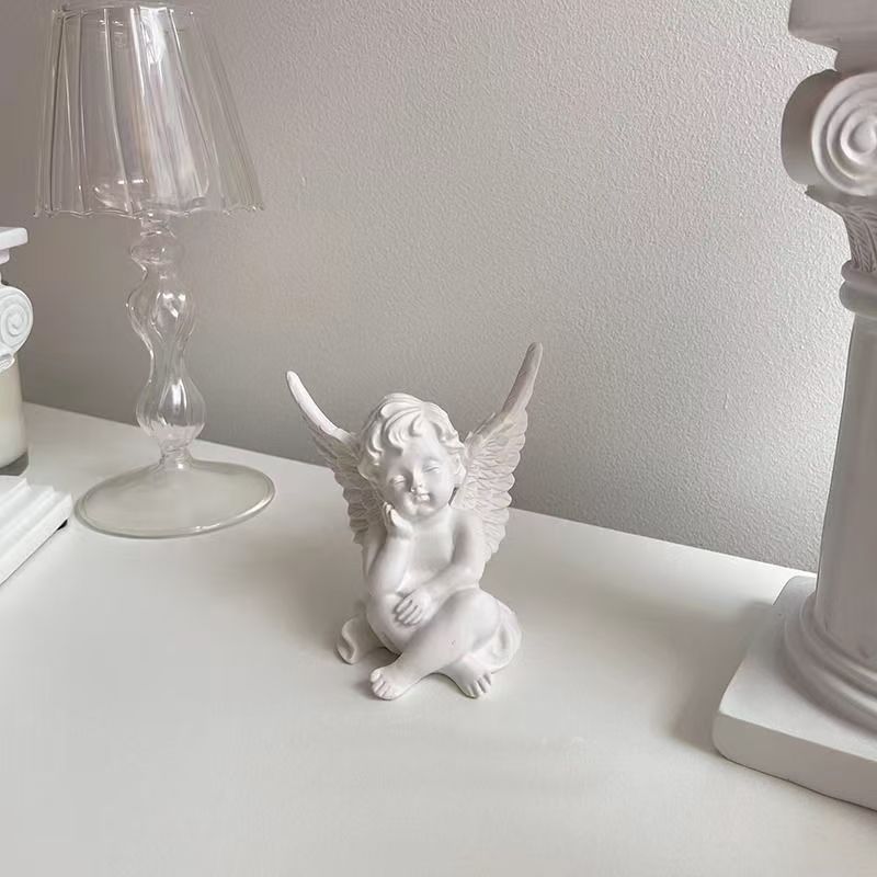 クロスボーダークリエイティブホーム樹脂工芸品かわいい小さな天使の装飾品フランス彫刻デスクトップ装飾小さなギフト|undefined