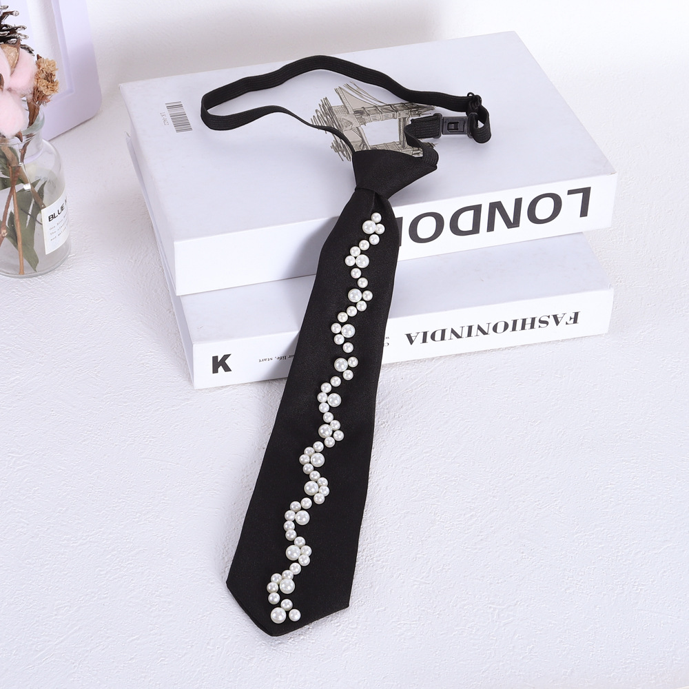 クロスボーダーの軽い豪華な黒いドリルのネクタイは怠け者のネクタイを調節できます。