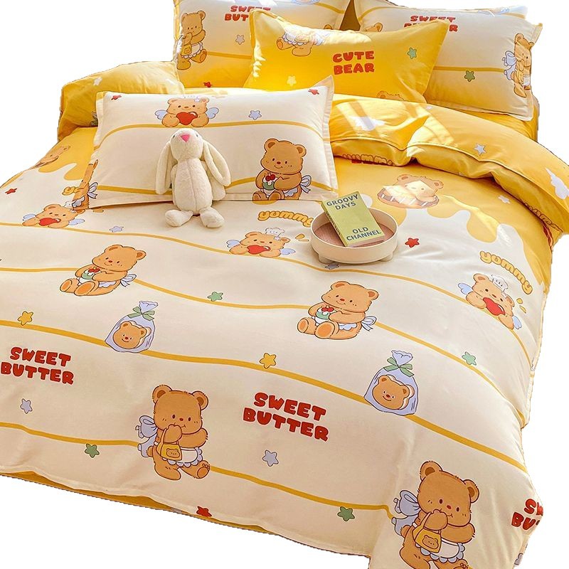 Una funda de edredón de algodón para niños de una sola pieza individual 120x150x200 para niños y niñas funda de edredón de algodón juego de cuatro piezas