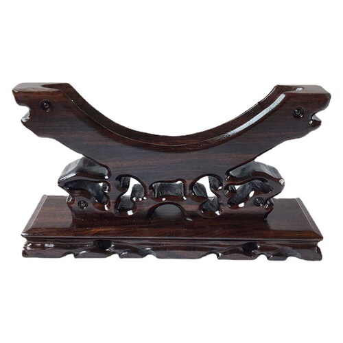 Mahogany safety buckle ornaments, black catalpa wood bracelet stand, jade safety buckle wooden bracket, solid wood base wholesale