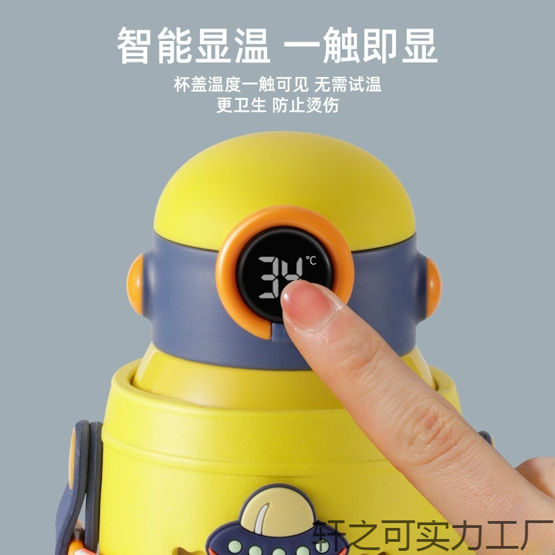 新款儿童壶不锈钢保温杯带吸管毛绒玩具卡通水杯子学生开学礼品|undefined