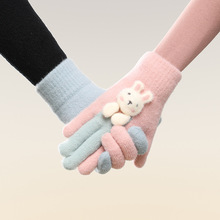 秋冬季时尚魔术针织保暖手套女生冬天百搭毛线手套学生骑车可触屏