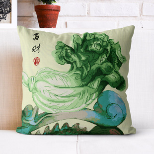 Cross-Stitch Pillowcase with Three-Sided Opening, Manufacturer for Douyin, Kuaishou, Xiaohongshu, Dropshipping, 2025 New Model Thread Embroidery