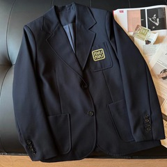 mm24 秋冬新作韓国風カレッジスタイルファッショナブルな文字刺繍デザイン多用途スーツジャケット