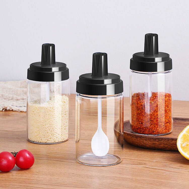 欣美雅新款欧式玻璃调味罐套装调味料罐家用调味品罐易收纳调料罐