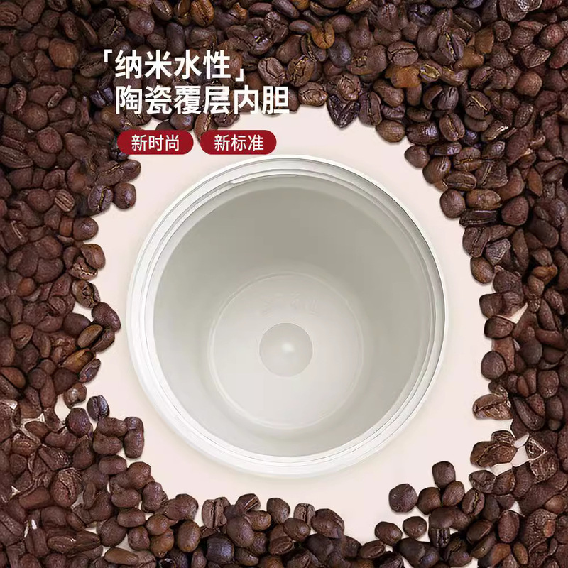 HOOMEYセラミック内胆コーヒーカップ女子学生高颜値ストロー水カップステンレスシームレス内胆カップ工場|undefined