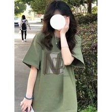 纯棉t恤女夏季港味新款宽松大码设计感短袖复古慵懒风ins潮流上衣