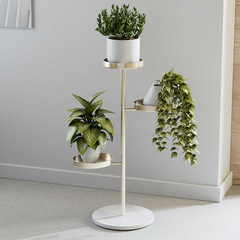 Modern Minimalist Luxurious Iron Rock Slab Flower Stand Indoor Living Room Freestanding Multi-Level Balcony Pothos Planter Tiered Rack